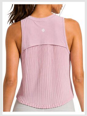 Lululemon Just Pleat It Tank Porcelain Pink Pleated Back Size 6